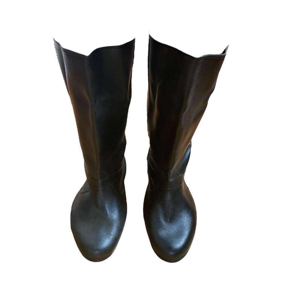 Totes Hi‑Stretch Black Tall Over Boots Women’s Size Small US 6‑7 Rubber USA New